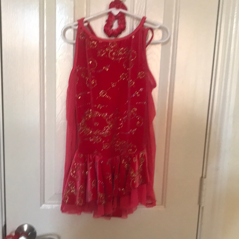 Ice skating dress plus a scrunchy